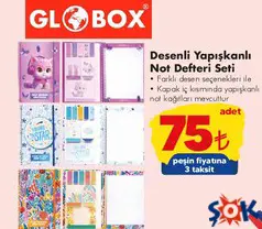 GLOBOX DESENLİ YAPIŞKANLI NOT DEFTERİ SETİ fiyat ve kampanya bilgisi